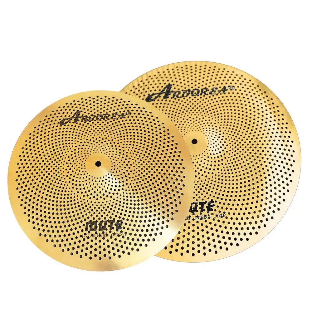 

Popular Golden Color Practice Mute Cymbals Two PCS 16‘’+18''(45cm) Crash