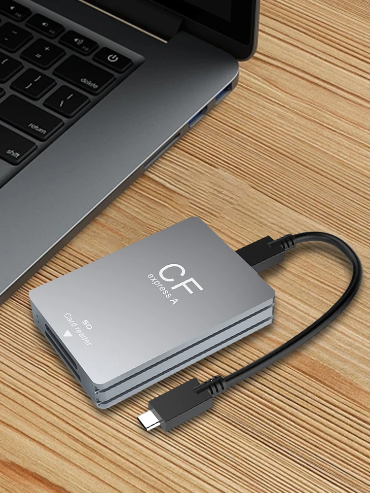 2-in-1 CFexpress Type A &SD Card Reader CF Express Card Reader Type A Adapter USB 3.2 10Gbps with USB C To USB C/A Cable for SLR