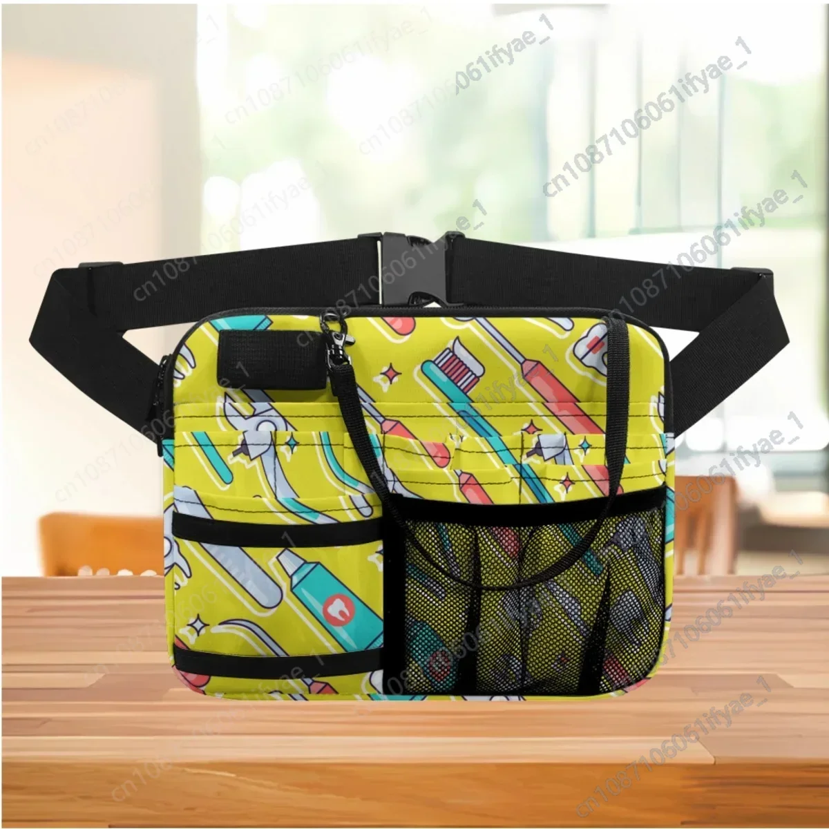 Healthcare Dental Equipment Printed Women's Nursing Waist Bag Adjustable Hospital Work Doctor Dentist Portable Utility Belt Bag