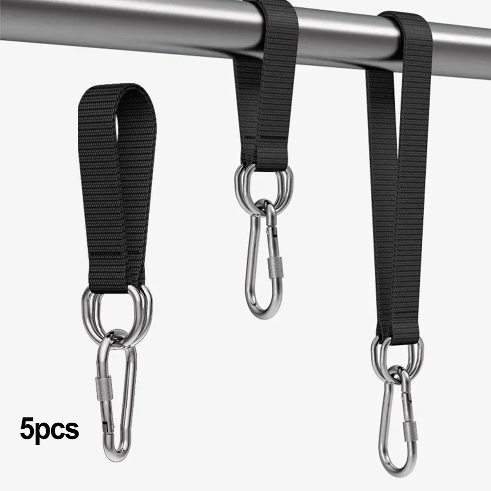 5pcs Swing Straps Multiple Sizes Nylon Strong Load-bearing Tree Swing Straps Heavy Duty Hooks Ring Hanging Gym Extension Belts