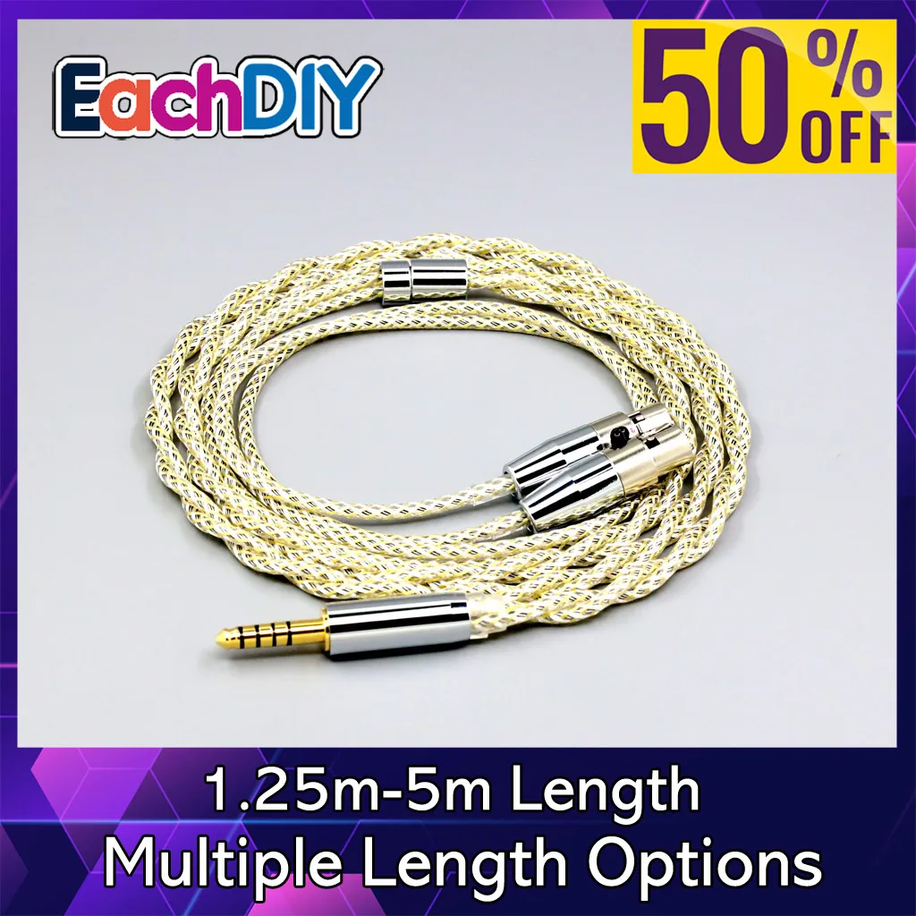 TypeS 23AWG Litz Shielding Silver OCC Earphone Cable For Audeze LCD-3 LCD-2 LCD-X LCD-XC LCD-4z LCD-MX4 LN008928