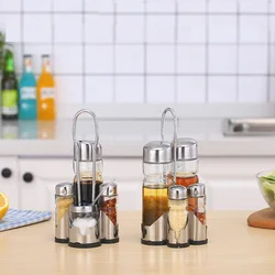 Kitchen Spice Bottle Set Dinner Table Glass Seasoning Jars Spice Rack Set