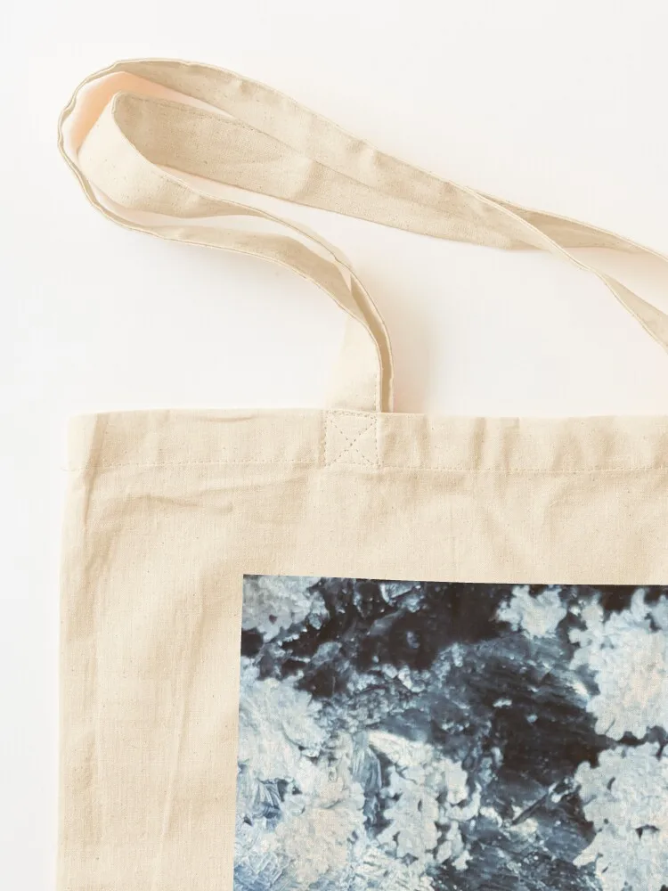 Raw Black white Snowflake Obsidian Stone. Natural crystal photography Tote Bag tote bag custom shopping bags foldable
