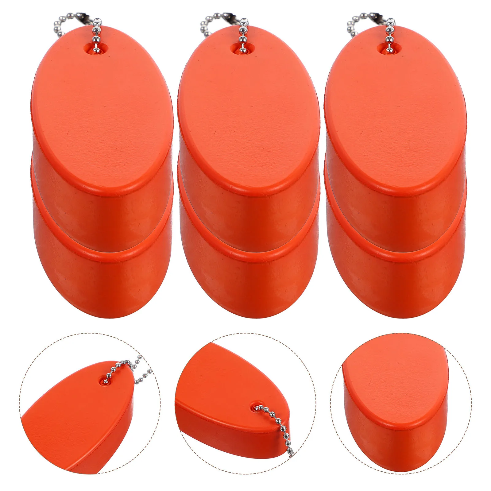 

6 Pcs Keychain Creative Floatable Floating for Boats Ring Keyring Yellow Boating