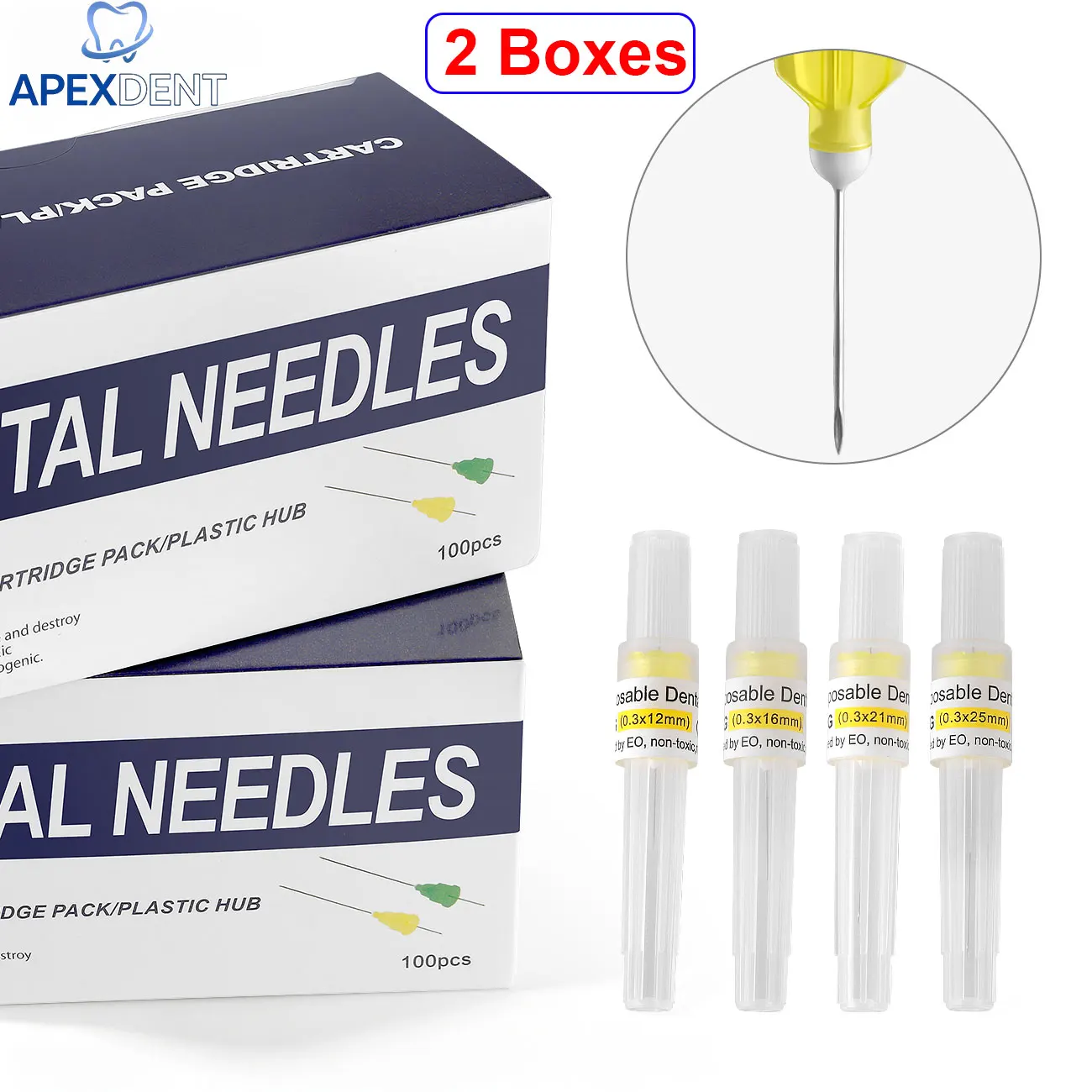 2X100pcs/pack Disposable Dental Anaesthesia Needle Tips Sterile Oral Clean Root Canal Endo 30g Irrigation Tips Dental consumable