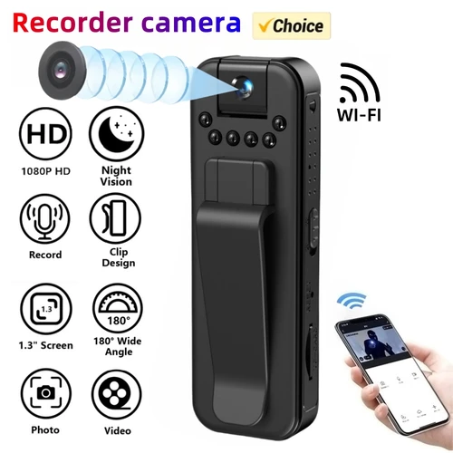 Minicámara corporal portátil con Wifi 1080P, pequeña grabadora de vídeo Digital, cuerpo de policía, visión nocturna infrarroja, videocámara en miniatura