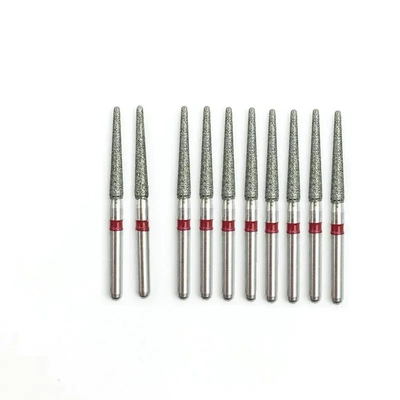 10 szt Dental Diamond FG High Speed Burs for polerowanie zębów Taper Round End Shape Burs Polishers