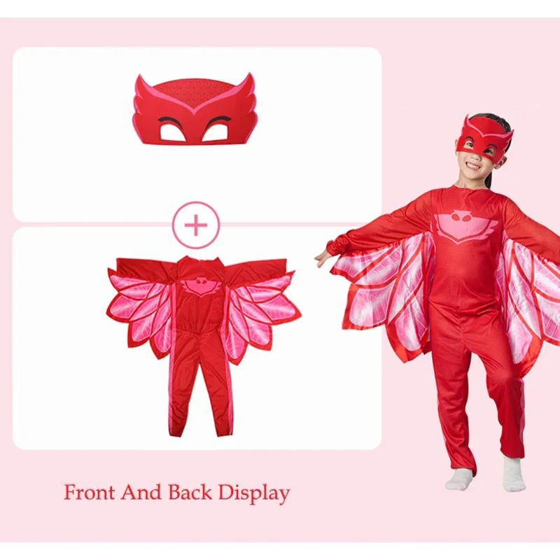 Cartoon PJ Cosplay Costume para Crianças, Figura Anime, Vestir Roupas, Natal, Halloween, Festa de Aniversário, Menino, Menina, Acessórios, Presentes