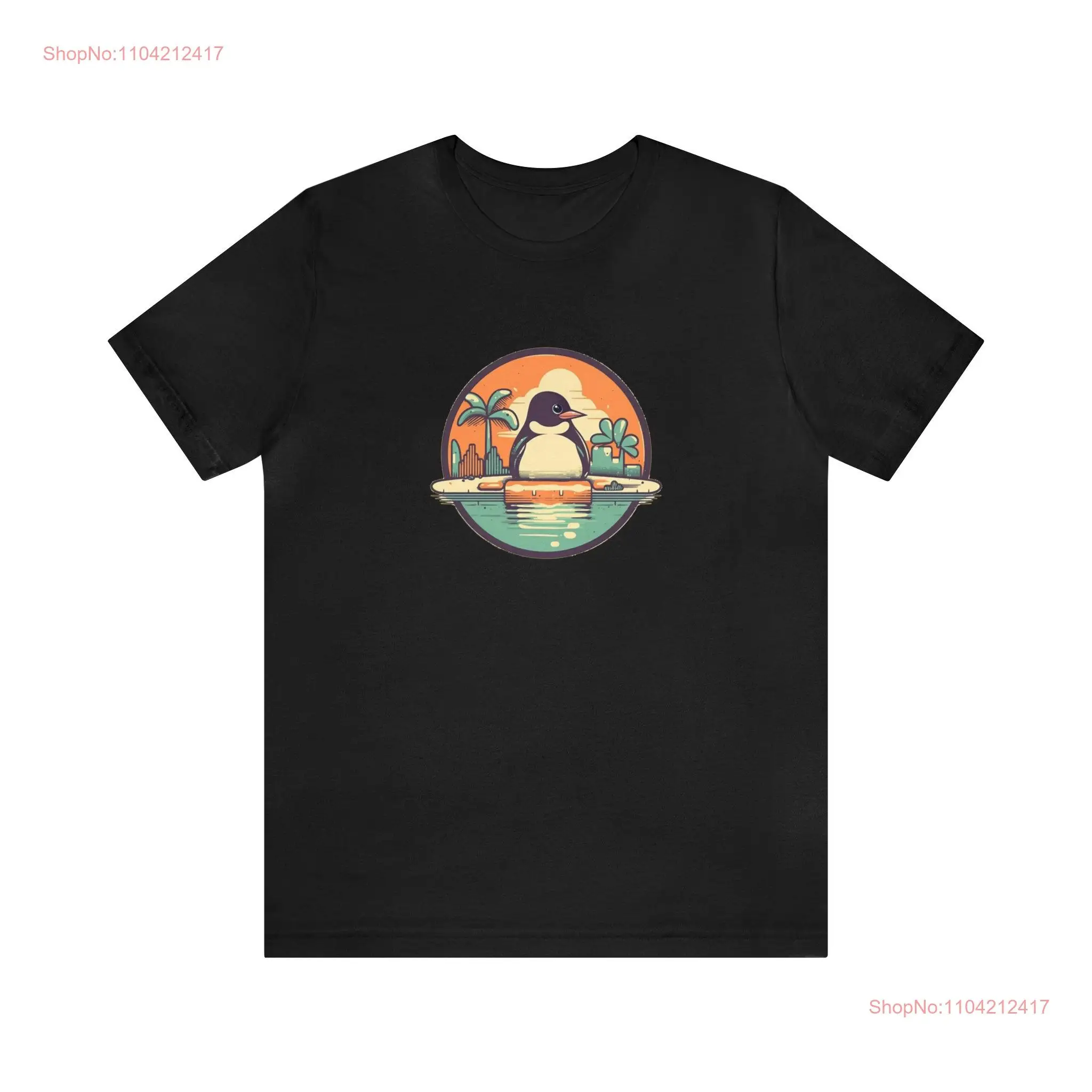 Poolside Penguin T Shirt Jersey Chillin' Relaxing by the Pool long or short sleeves