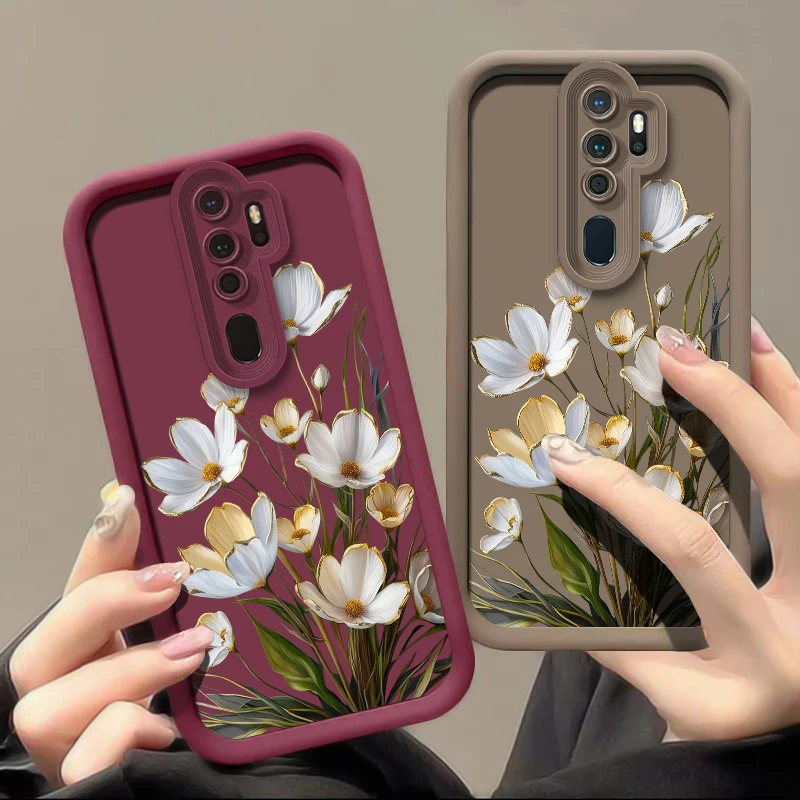 Funda de teléfono para OPPO Realme 15 Pro 12 Lite 11 4G 5G 14 13 Pro Plus 9 8 8i 7 7i 6i 5i 5S cubierta mate a prueba de golpes con estampado de flores