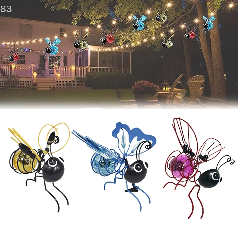 

Solar Bee Lights Outdoor, Hanging Solar Bee Lights For Outside For Patio Yard Pathway Backyard Balcony Porch Housewarming Gifts