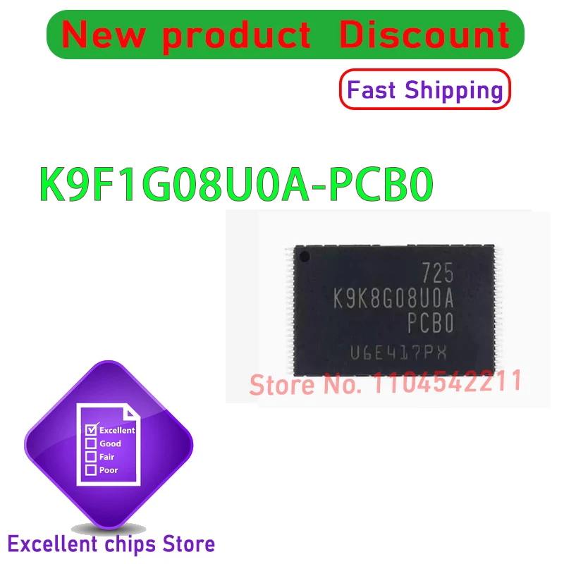 (10-20 stuk) 100% Nieuwe K9F1G08U0A-PCB0 K9F1G08UOA-PCBO K9F1G08U0A K9F1G08UOA PCB0 TSOP48 Chipset