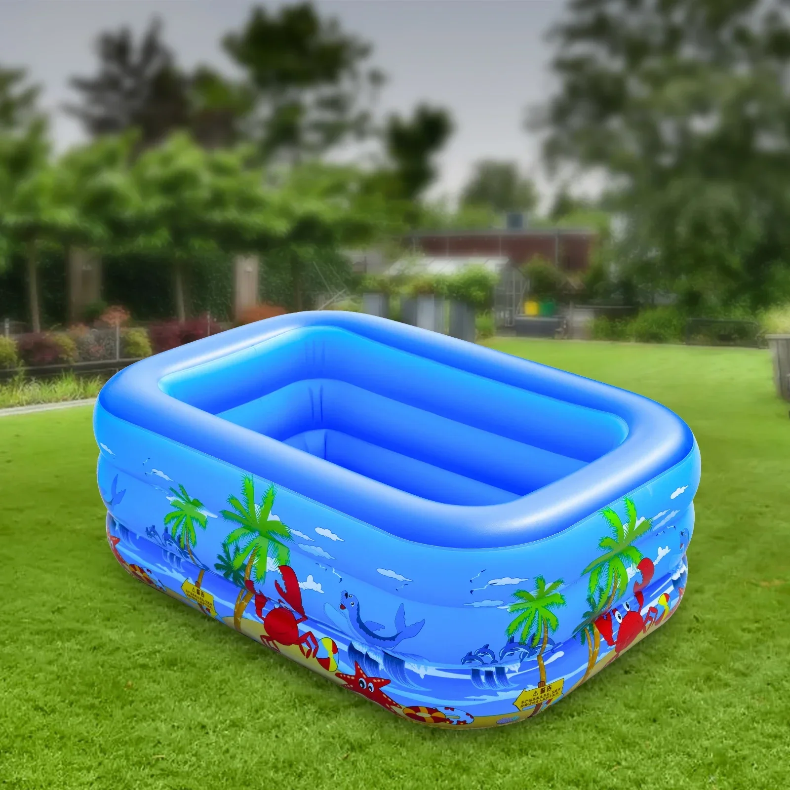 Piscina inflable de piscina de bolas de 120 cm y 150 cm para niños pequeños, piscina de PVC inflable para patio trasero de fiesta acuática interior y exterior, azul