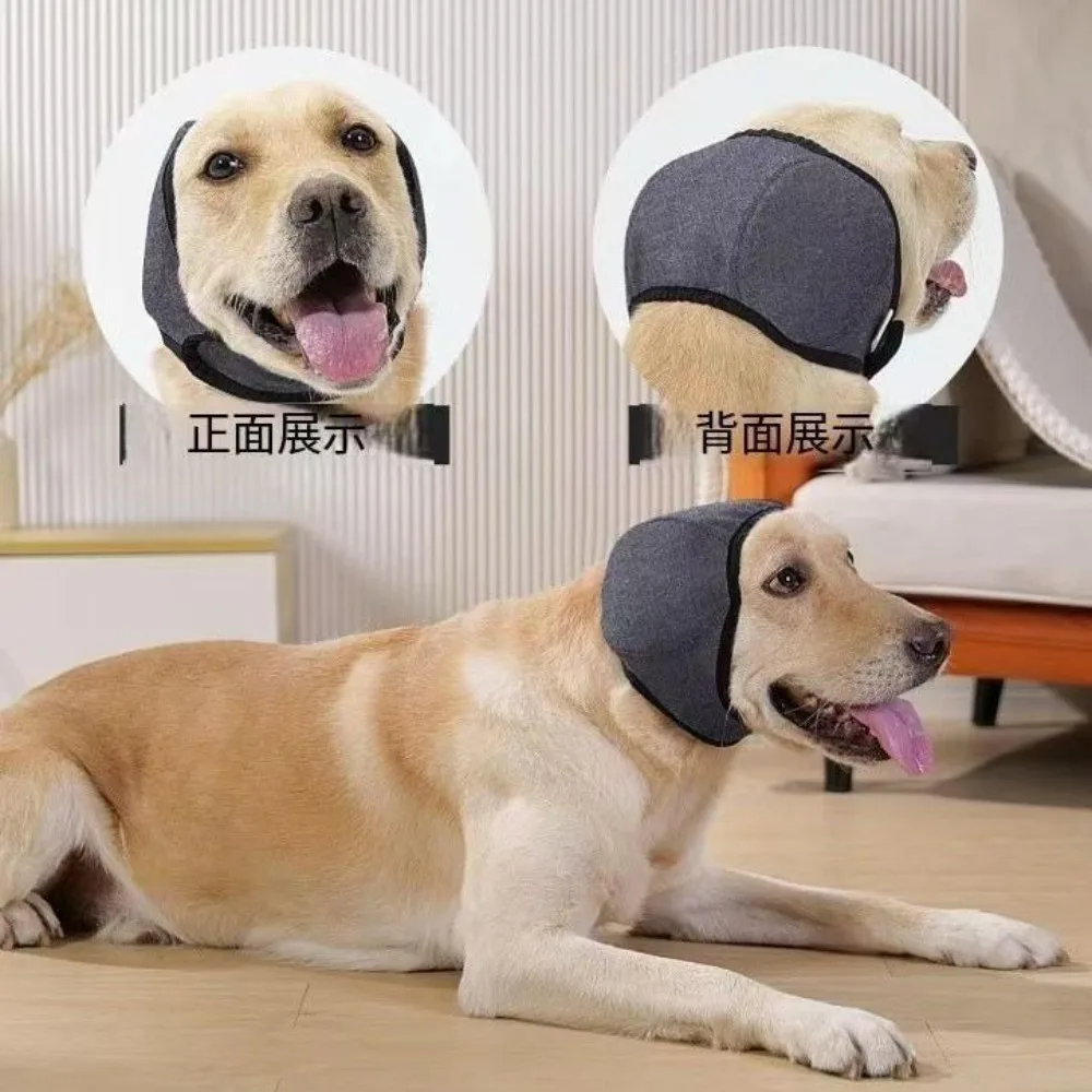 Hunde-Ohrmuscheln, Neopren-Ohrabdeckungen zur Lärmreduzierung, Beruhigende Ohrwickel bei Donnerangst, Verstellbare Haustier-Ohrhaube – Detail 9