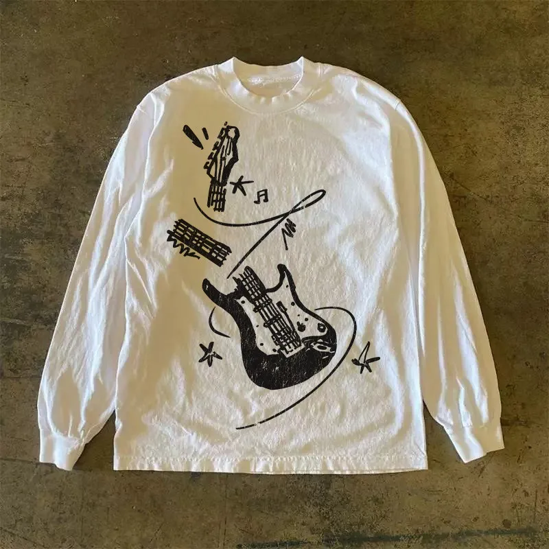 Heavyweight 310gsm Pure Cotton Long Sleeve American Retro Oversize Streetwear Versatile Comfortable Fit round Neck T-Shirt
