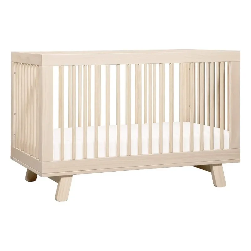 Babyletto Hudson 3-in-1 Convertible Crib with Toddler Bed Conversion Kit in Washed Natural, Greenguard Gold Certified