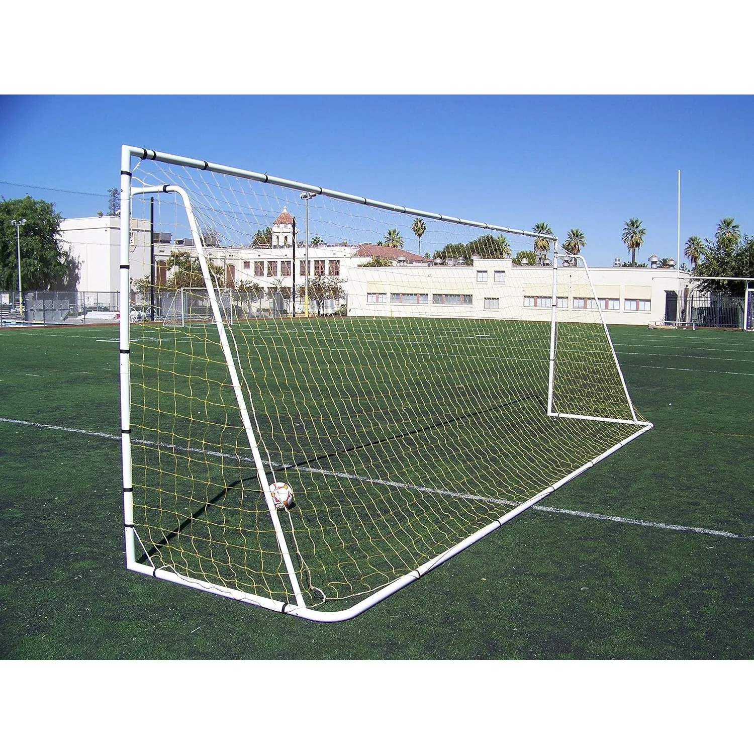 24 x 8 Ft. Official Size. Heavy Duty Steel Soccer Goal w/Net. Regulation Size Goals. Professional Practice Training Aid