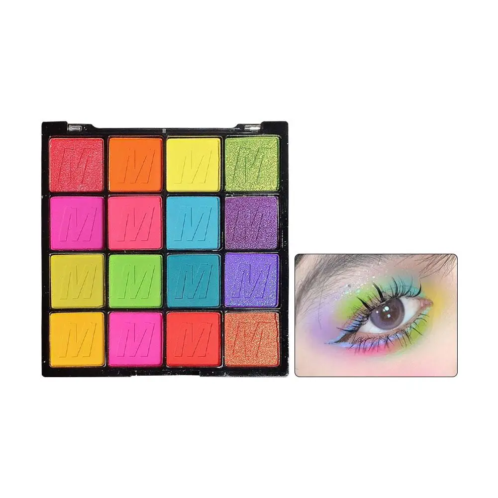 16 Colors Eye Shadow Palette Matte Glitter Pearlescent Lasting Resistant Sweat Cosmetics Waterproof Makeup Long Powder S2g0