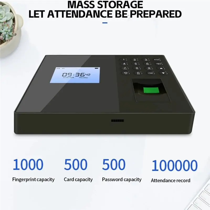 B29C-Biometric Time Clocks Attendance System For Employees- Fingerprint, Card, Password- Time Punch Machine For Business- US