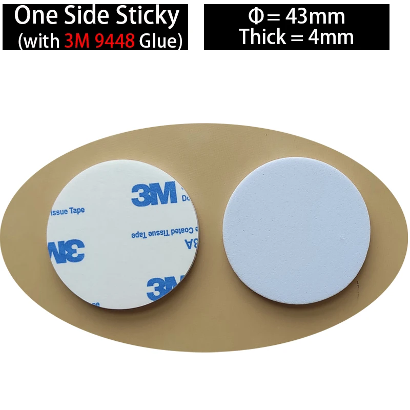 

10pcs Round 43mm Gap gaskets, One side Sticky with 3M 9448 Adhesive Mounting Pads, Foot Pads for Home Table Desk Thick 4mm White