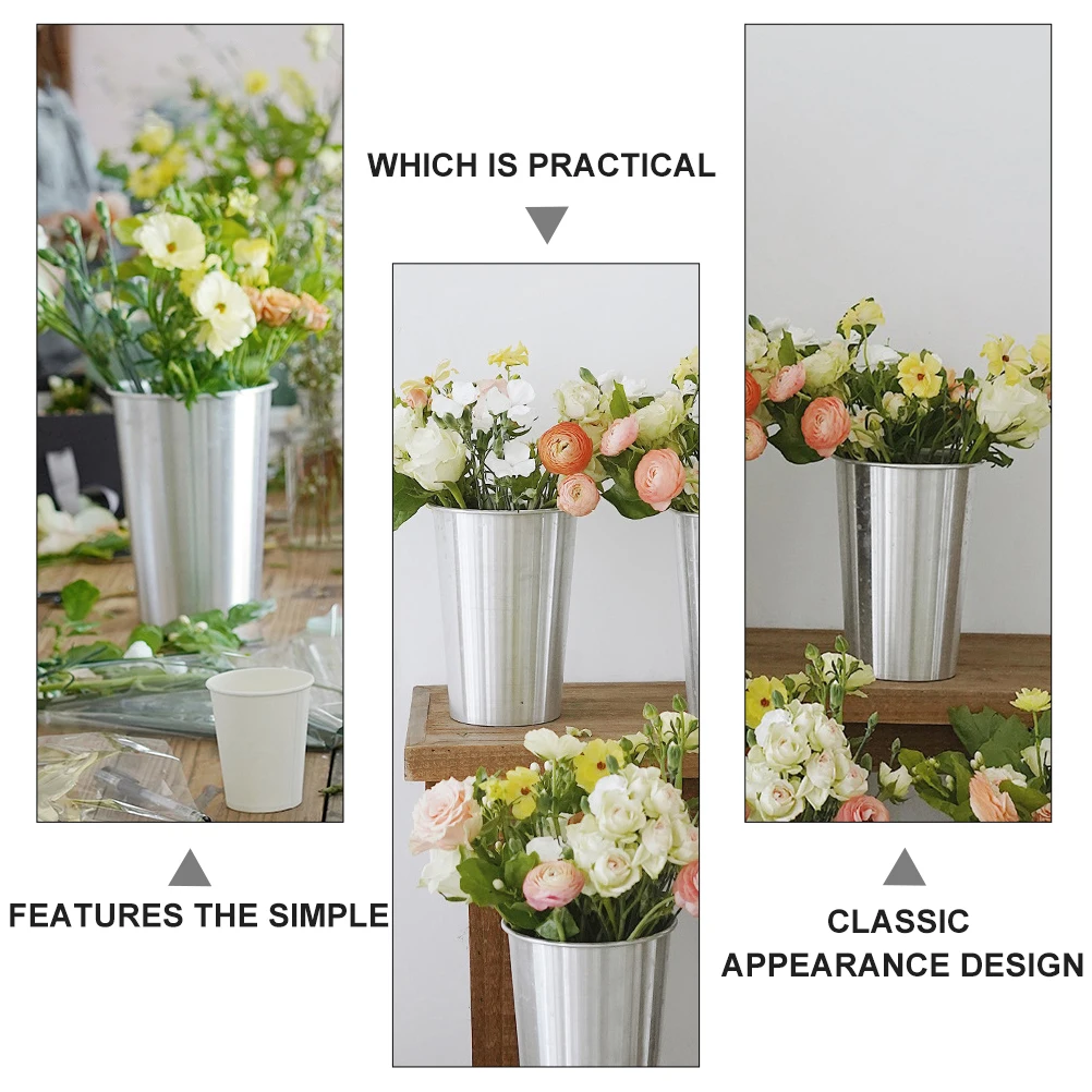 

Retro Aluminum Flowerpot Large Capacity Planting Container For Home Garden Decor Flower Vase Planter Bucket Indoor Outdoor Use