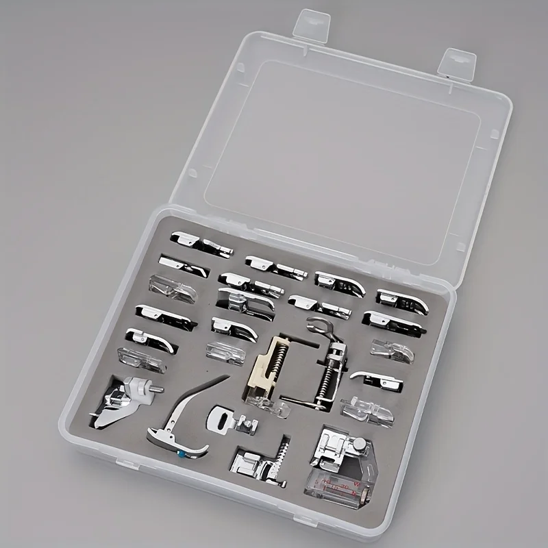 52pcs Professional Sewing Machine Sewing Foot Presser Foot Presser Feet Set With Manual & Plastic Storage Box For Sewing Machine