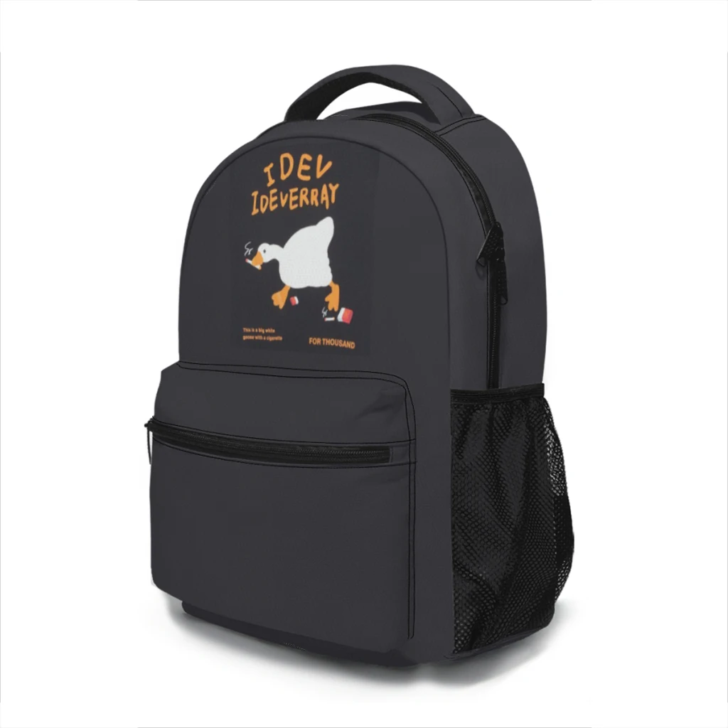 Ich wähle Gewalt Ente Gans Schultasche für Mädchen, große Kapazität, Studentenrucksack, Cartoon-Highschool-Studentenrucksack, 43,2 cm