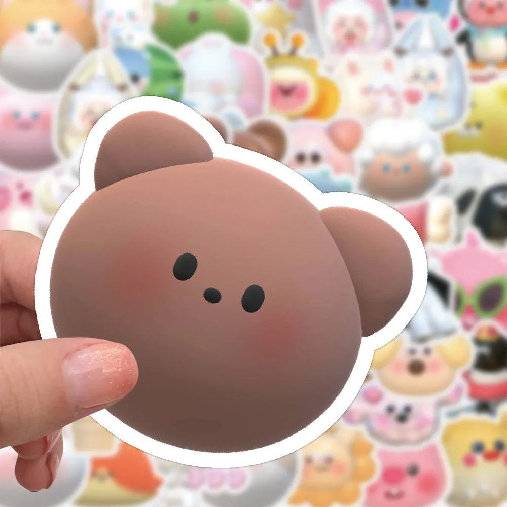 63PCS 3D Cartoon Animal Stickers - Cute 3D Designs for Decorating Notebooks, Phones & DIY Crafts AnimeWorlds Store