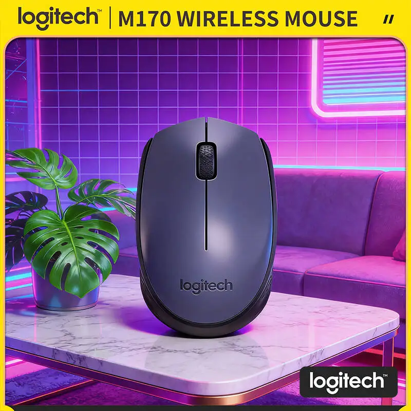 

Стильная беспроводная мышь Logitech M170 с 12-месячным сроком службы батареи, 2,4 ГГц, USB-приемник для ПК, Mac, ноутбуков и настольных компьютеров