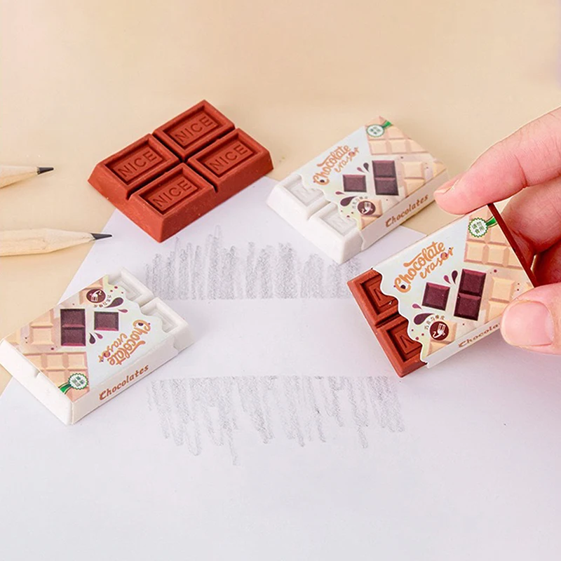 New Cartoon Chocolate Design Eraser Large Eraser Student Painting Writing Pencil Eraser Stationery School Office Supplies