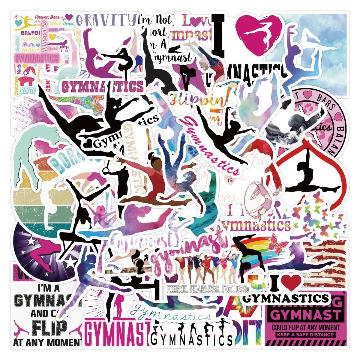 

10/30/50pcs Sports Gymnastics Gym Cartoon Stickers Scrapbook Christmas Gift Sexy Laptop Phone Kids Toys Diy Decal Decor Stickers