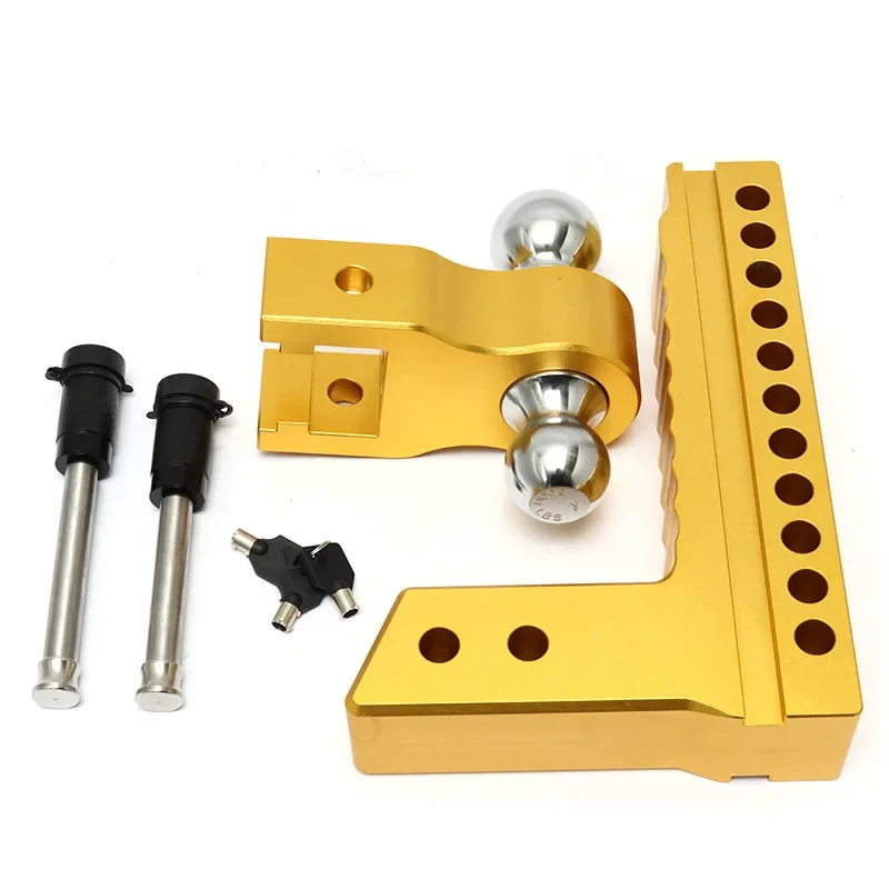 Aluminum alloy double ball head adjustable trailer arm square port with latch trailer arm off-road accessories