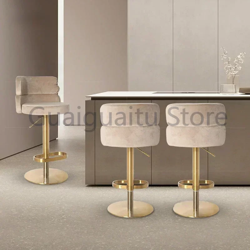 

Nordic Design Bar Chair Breakfast Luxury Bar Lifting Adjustable Dinning Chair Soft Reception Bar Chairs White Salon Furniture