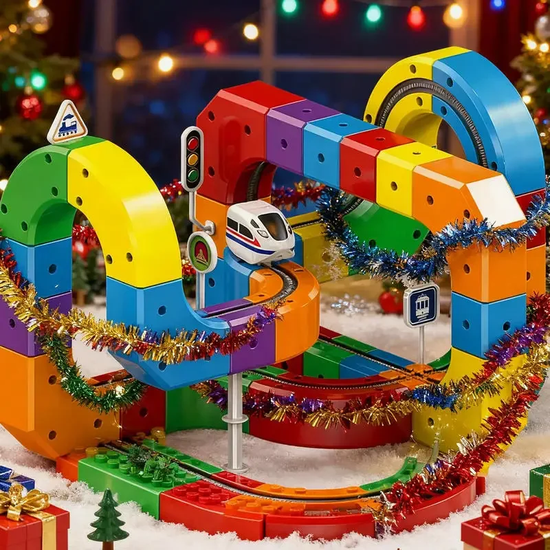 Rompecabezas de cubo de pista mágica para niños, juguete ferroviario de alta velocidad, inteligencia para niños y niñas, bloques de construcción DIY, regalo de cumpleaños, 2026