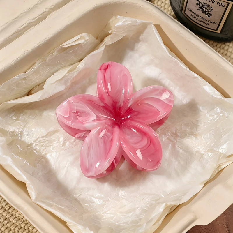 1/6 Stück Frangipani-Haarspange für Damen, elegante Haarklammer, modische Mädchen-Pferdeschwanzklammer, Haarspange, Haar-Accessoires – Detail 5