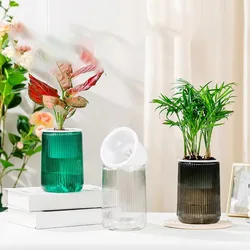 Creative Self Watering Hydroponic Plants Pot Plastic Removable Mini Succulent Planter Office Bonsai Decor
