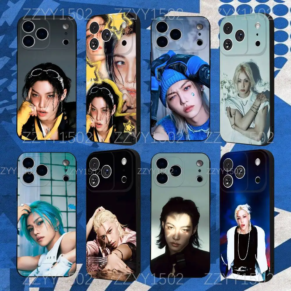 

F-Felix Lee S-SKZ KARMA Phone Case For iPhone 17,16,15,14,13,12,Pro,Max,Plus,E,SE4,Air,Mini Black Funda Shell