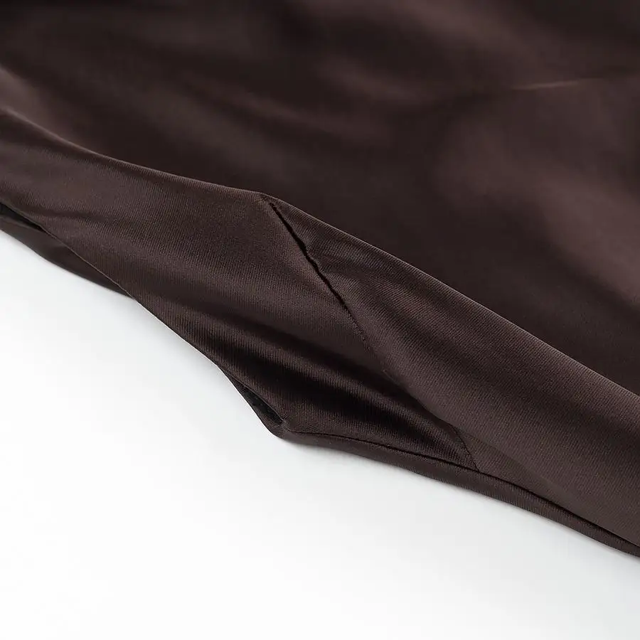 JNLEAOG Jesienna Nowa Sukienka Midi Damska z Jedwabiu Satynowego z Paskiem, Modny Prosty Design, Letnia Poliestrowa Bez Rękawów z Okrągłym Dekoltem