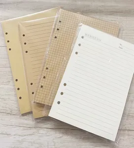 A5 A6 A7 Caret à feuilles mobiles Manuel, recharge, classeur à spirale, ligne intérieure de page, grille blanche à l’intérieur du papier à lettres, 10 meilleurs papiers de recharge A6 en vente - No 8