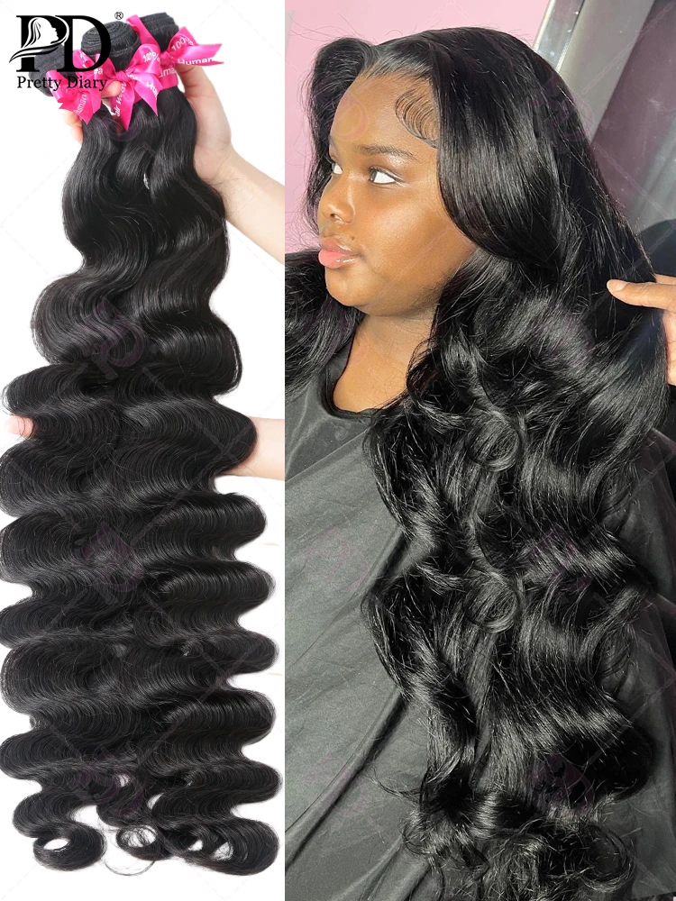 Pacotes ondulados brasileiros do cabelo humano do Weave da água para mulheres, onda do corpo, extensões do cabelo, 30 ", 32", 40 ", 3 pacotes, 4 pacotes