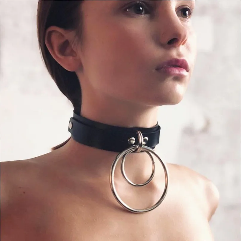 Sexy Chokers Necklace PU Leather Bondage Neck Women Bdsm Collar Cosplay Slave 18 Adult Toy Fashion Gothic Metal Belt Accessories