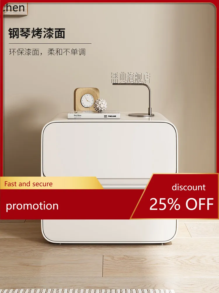 ZML Simple Small Bedside Table with High-End Feel and Modern Lacquer Finish