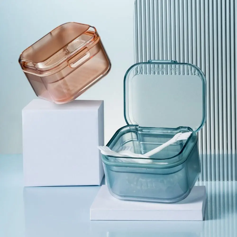 

Cleaning Box Oral Mouthguard Container Sealed Denture Bath Box Teeth Braces Box Dental Storage Case False Teeth Storage Box