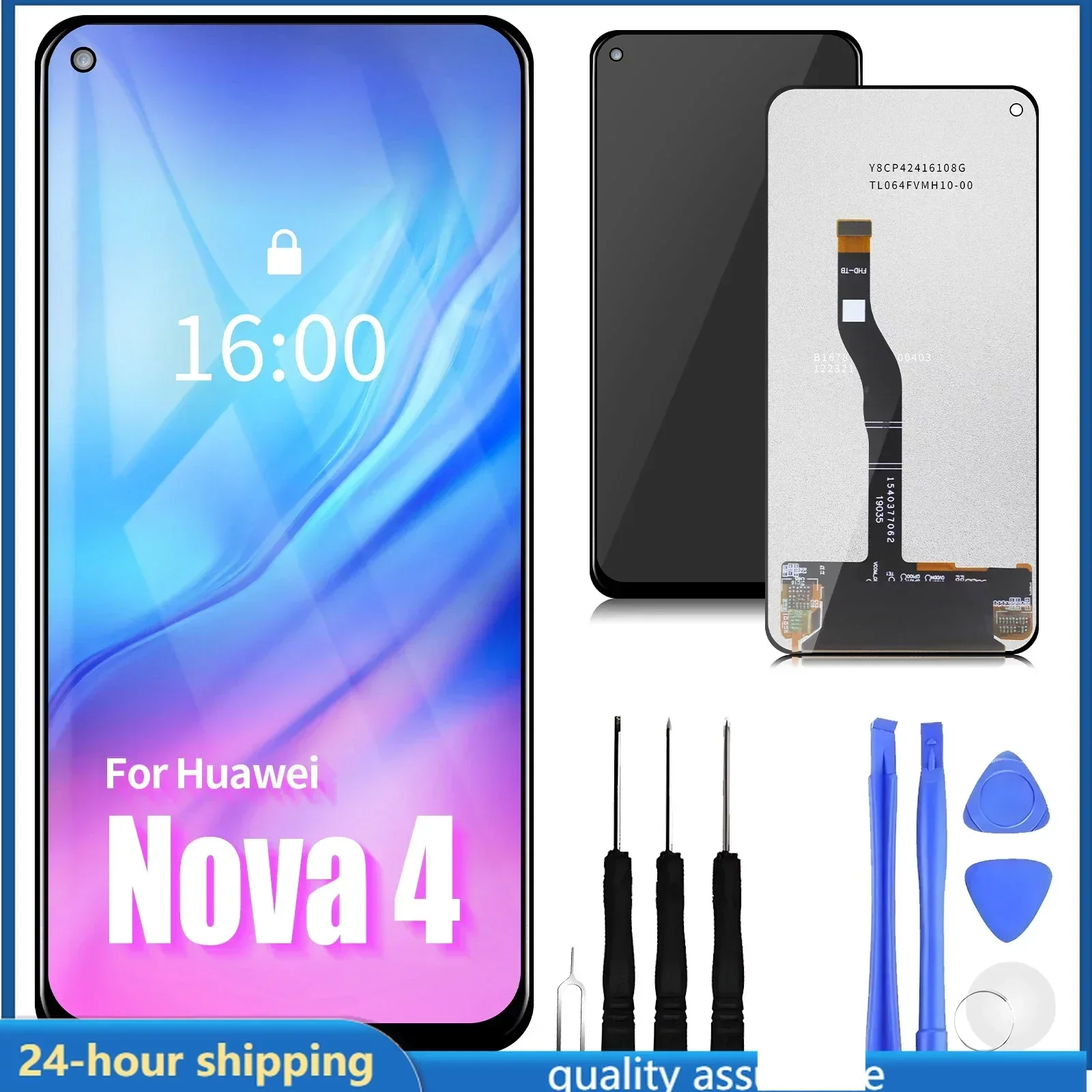 

6.4" For Huawei Nova 4 VCE-AL00 VCE-TL00 VCE-L22 pantalla Display Touch Screen Digitizer Assembly Honor View 20 V20 Replacement