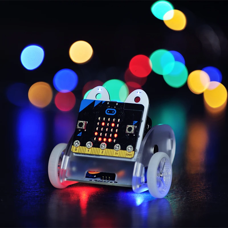 Кольцо: bit car v2 для micro:bit (без micro:bit) графическое Программирование обучающая роботизированная машина для детей Stem Mini Robot Kit