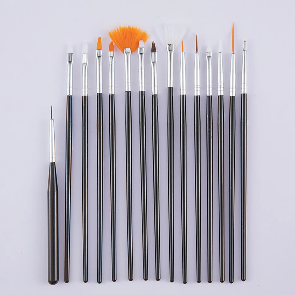 

HALAIMAN 15pcs/Set Nail Art Brush Liner Drawing Dotting Tools Painting Pen Gel Uv Polish Brush Manicure Tool Nails Accesories