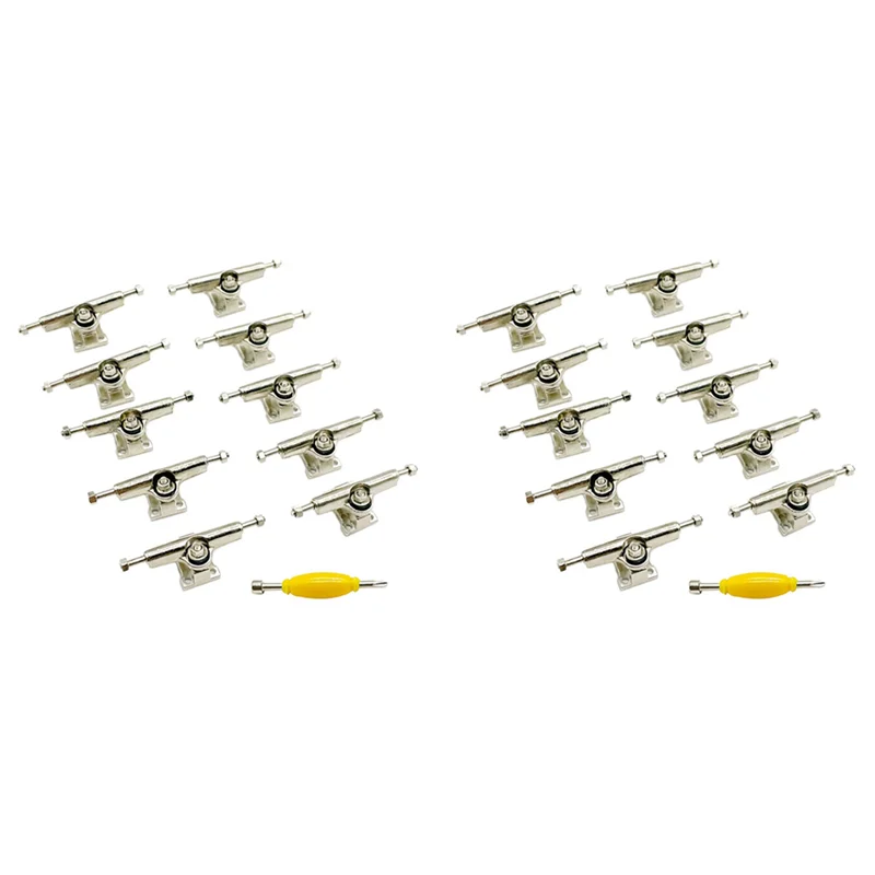 YSUN-20 Pcs 29Mm Fingerboard Trucks Finger Skateboard Deck With Nuts With Spanner Screwdriver For Finger Skateboards