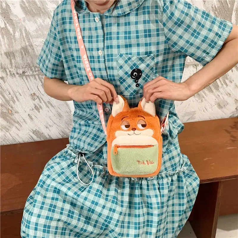 Disney Zootopia Judy Nick Plush Bag Cartoon Cute  Doll Crossbody Doll Mobile Phone Coin Purse Good Looks New Style Niche Gift