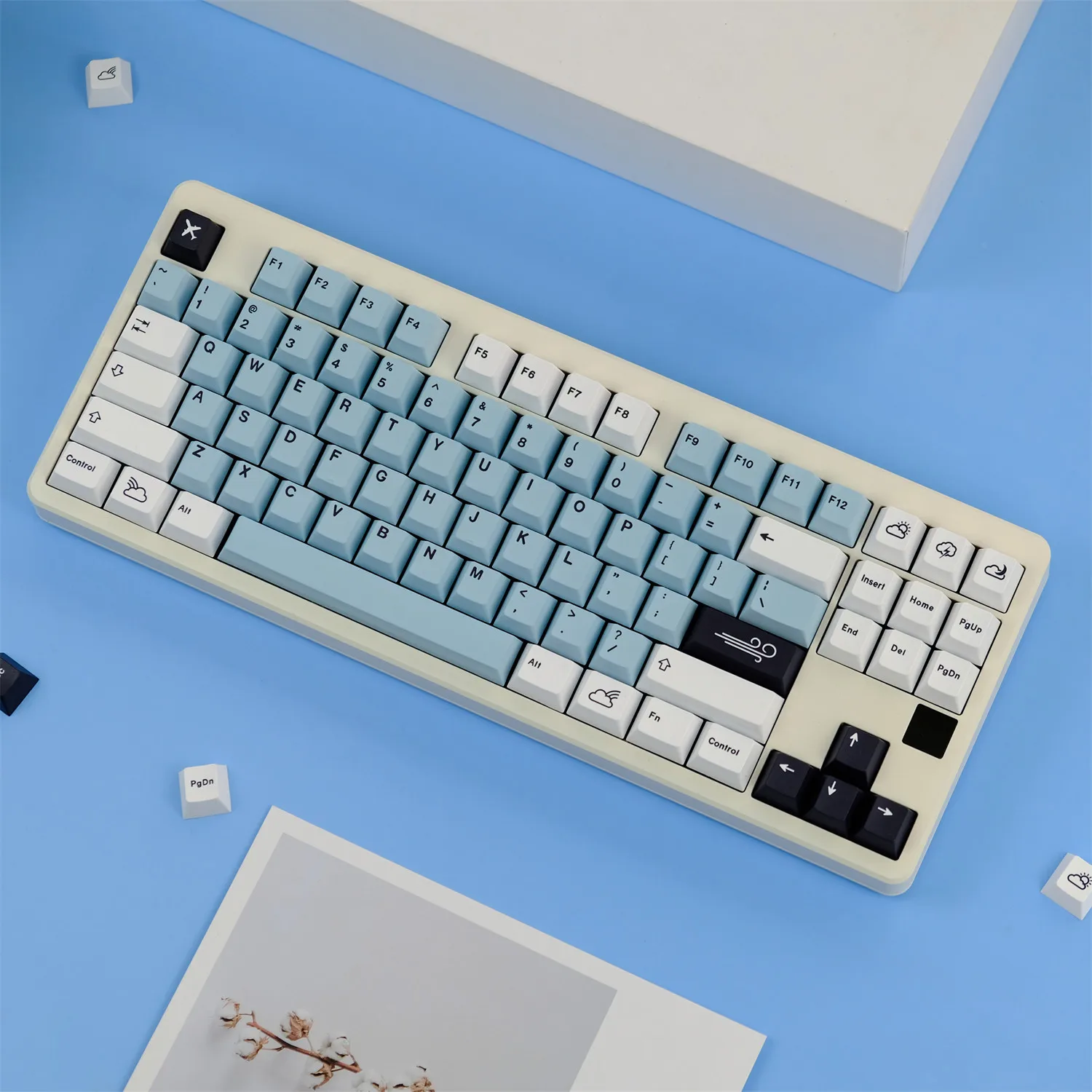 Keycap Flowing Cloud 129 Keys PBT Original Highly Sublimated Mechanical Keyboard Keycaps