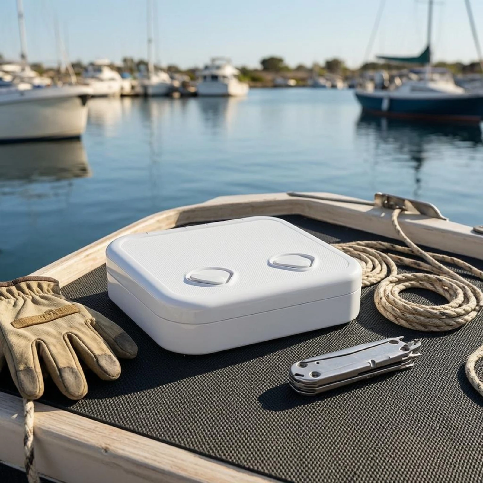 Marine Hatch Cover Integrated Latches Locking Hatch Cover Boat Accessory Weather-Resistant Snag-Resistant for Storage Opening view 6